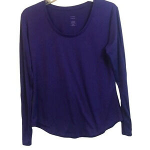 Jennifer Laurey Purple‎ Long Sleeve Scoop Neck Top